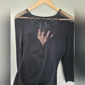 Vintage  Wool + acrylic longsleeve black shirt, size 5